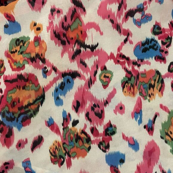 Chandelier Tank Crop Top M Pink Heart Back Floral Abstract Multicolor Y2K LF - Picture 4 of 7